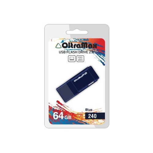 Флешка 64Gb USB 2.0 OltraMax 240, синий (OM-64GB-240-Blue)