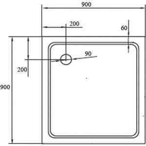 Душевой поддон Cezares 80x80x13 см литой из искусственного мрамора квадратный (TRAY-S-A-80-13-W)