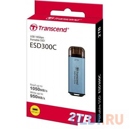 Накопитель SSD Transcend USB-C 2TB TS2TESD300C ESD300 голубой