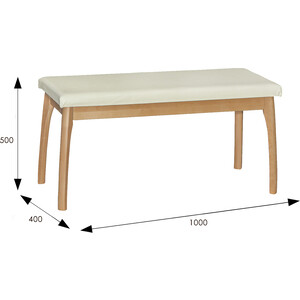 Скамья для прихожей Мебелик мягкая, экокожа крем, каркас бук (П0005673) в Москвe