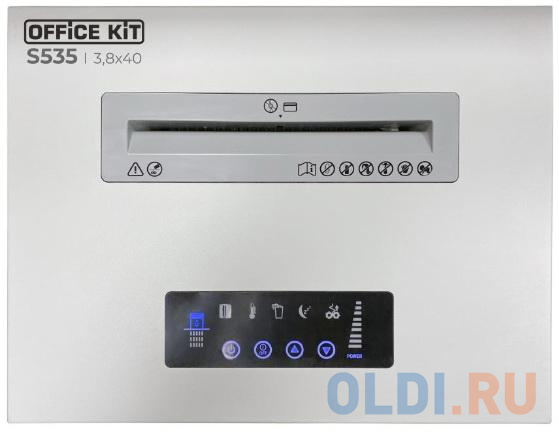 Шредер Office Kit S535 3,8x40 белый (секр.P-4) фрагменты 35лист. 50лтр. скобы пл.карты CD в Москвe