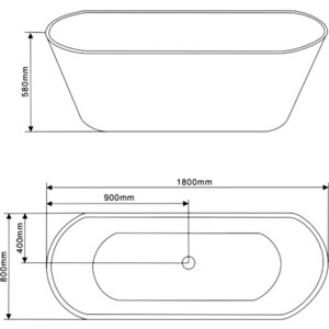 Акриловая ванна Grossman 180x80 (GR-1502)