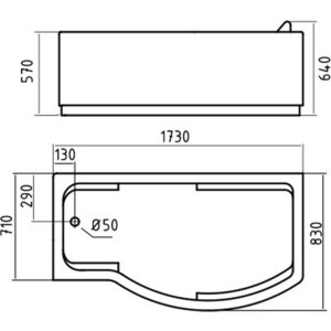 Акриловая ванна Gemy 175x85 с гидромассажем (G9010 B L) в Москвe