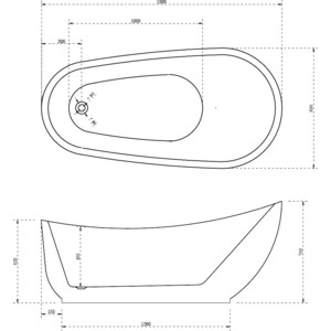 Акриловая ванна Abber 180x90 отдельностоящая (AB9288)