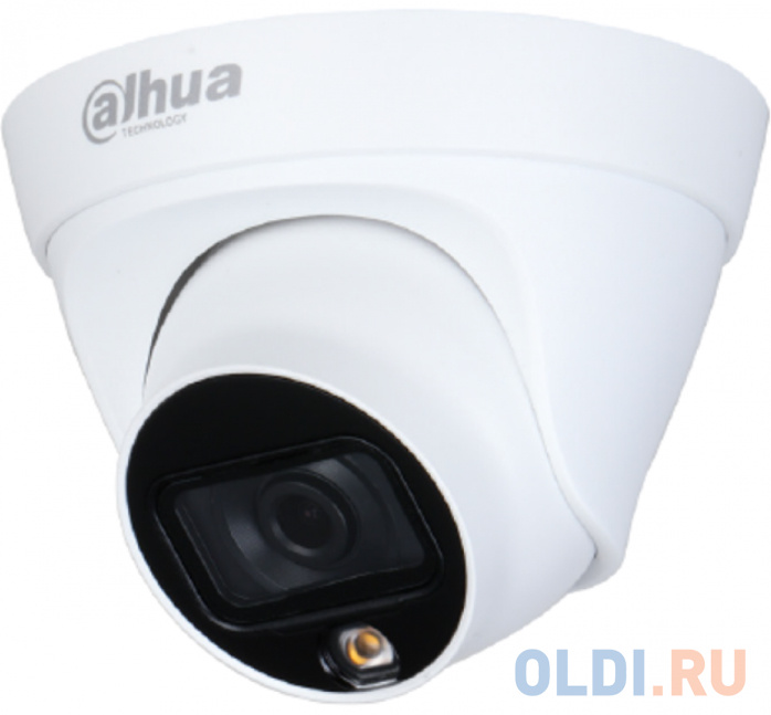 DAHUA Уличная купольная IP-видеокамера Full-color2Мп; 1/2.8” CMOS; объектив 2.8мм; чувствительность 0.005лк@F1.6 сжатие: H.265+, H.265, H.264+, H.264,