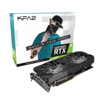 Видеокарта KFA2 NVIDIA GeForce RTX 3060 EX (1-Click OC), 12Gb DDR6, 192 бит, PCI-E, HDMI, 3DP, Retail (36NOL7MD2NEK)