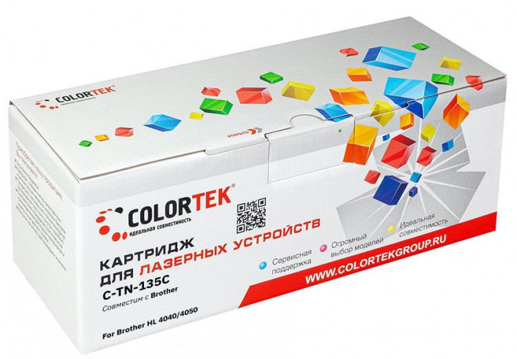 Картридж лазерный Colortek CK-TN-135C (TN-135C), голубой, 4000 страниц, совместимый для Brother HL 4040/4050