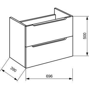 Тумба с раковиной BelBagno Etna 70 bianco lucido (ETNA39-700/390-2C-SO-BL-P, BB700/390ETL) в Москвe