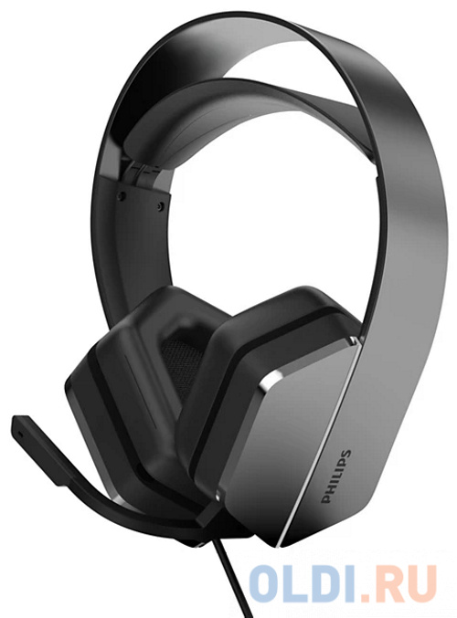 Philips Игровая гарнитура TAG5106BK, DTS Headphone:X 2.0, 2,4 ГГц беспроводное + BT5.2 + 3,5 мм, Излучатели 50 мм / LED-подсветка, Съемный однонаправл в Москвe