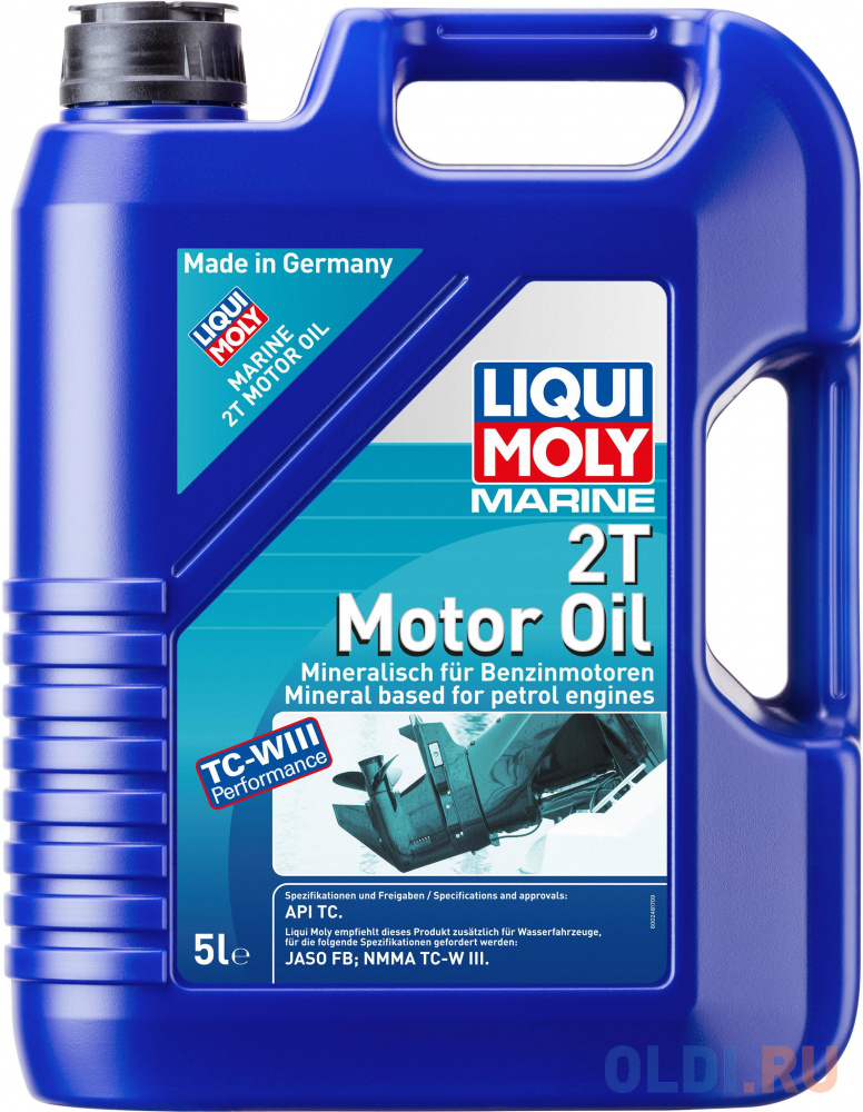 Минеральное моторное масло LiquiMoly Marine 2T Motor Oil 5 л 25020 в Москвe