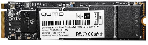 Твердотельный накопитель (SSD) Qumo 1Tb Novation, 2280, PCI-E 3.0 x4, NVMe (Q3DT-1THHS-NM2) Bulk (OEM)