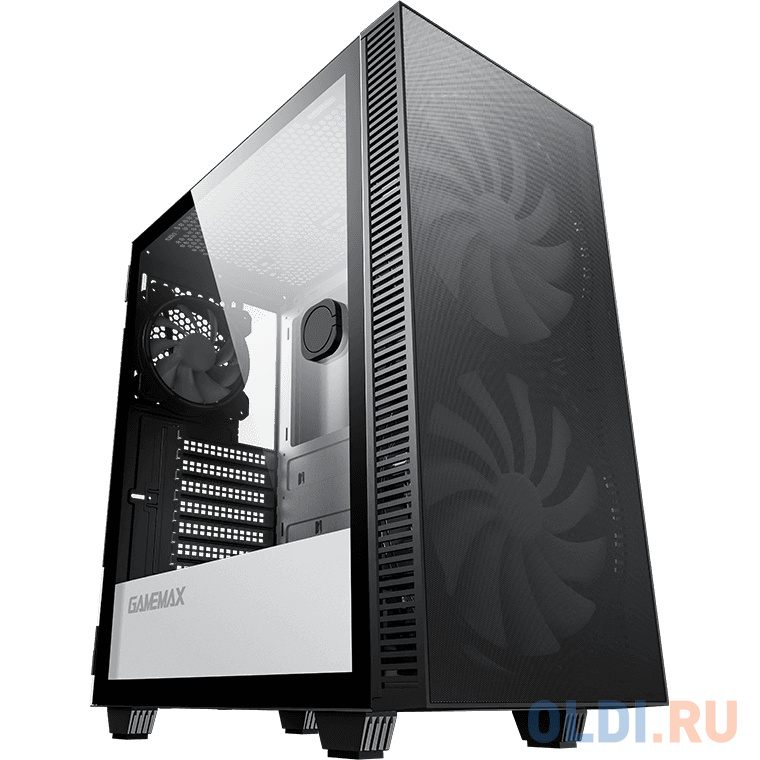 Компьютерный корпус, без блока питания ATX/ Gamemax Aero ATX case, black, w/o PSU, w/1xUSB3.0+1xUSB2.0, w/2x20cm ARGB GMX-20-ARGB front fans, w/1x12cm