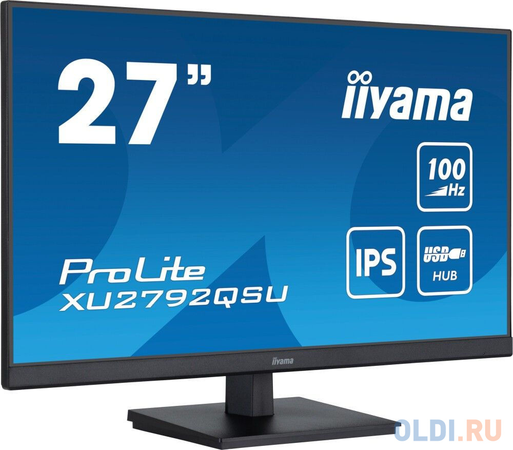 LCD Iiyama 27'' XU2792QSU-B6 {IPS 2560х1440 100Hz 1ms 1300:1 250cd 8bit DVI HDMI2.0 DisplayPort1.2 4xUSB3.2 2x2W VESA}