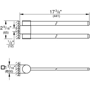 Полотенцедержатель Grohe Selection двойной, темный графит глянец (41063A00)