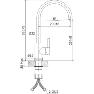 Смеситель для кухни IDDIS Kitchen Line нержавеющая сталь (K05STJ0i05)