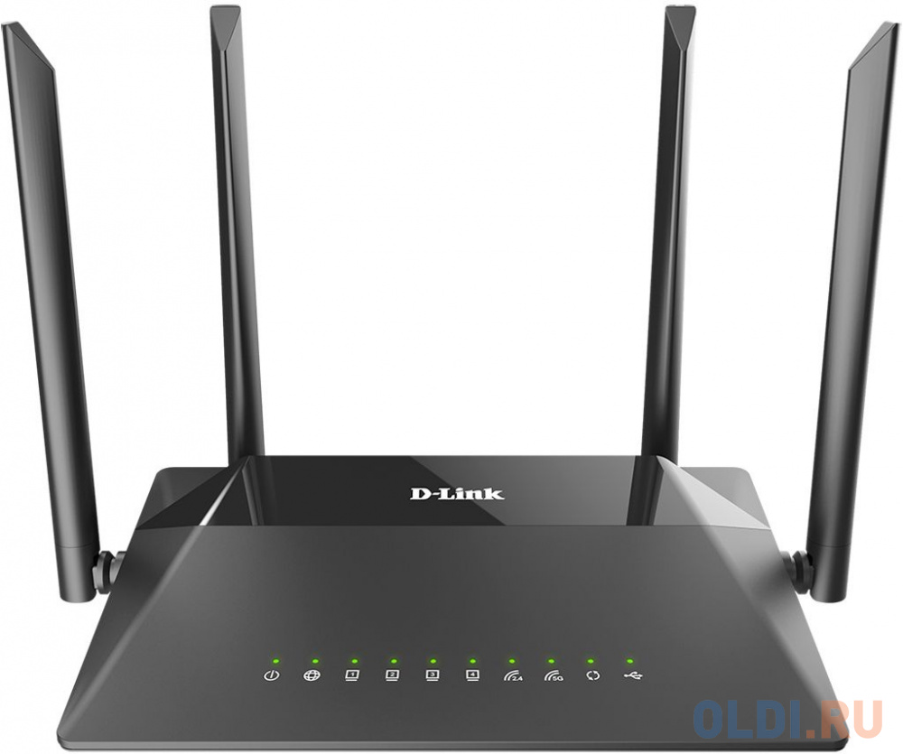 Wi-Fi роутер D-Link DIR-853 802.11abgnac 867Mbps 2.4 ГГц 5 ГГц 4xLAN USB LAN черный