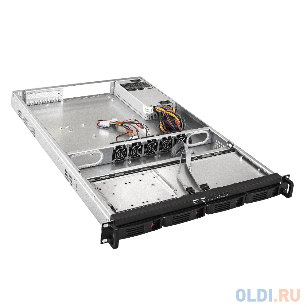 Серверный корпус ExeGate Pro 1U660-HS04 <RM 19", высота 1U, глубина 660, БП 1U-300DS, 4xHotSwap, USB>