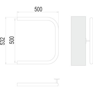 Полотенцесушитель водяной Terminus П-образный 500х500 без крепления (4620768881374)