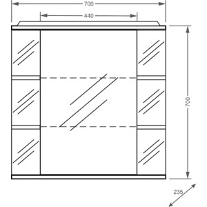 Зеркало Stella Polar Лаура 70/C с подсветкой (SP-00000058)