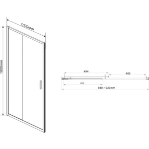 Душевая дверь Vincea Garda VDS-1G 100x190 прозрачная, хром (VDS-1G100CL) в Москвe