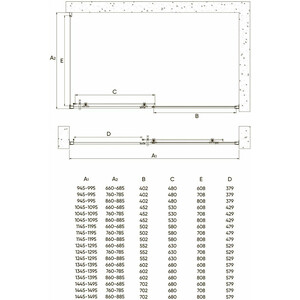 Душевой уголок Veconi Rovigo RV-072B 150х70 прозрачный, черный (RV072B-15070-01-C4)