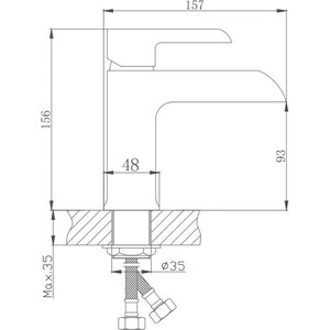 Смеситель для раковины Haiba HB805-7 с гигиенической лейкой, черный матовый/хром (HB12805-7)