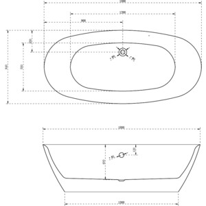 Акриловая ванна Abber 180x85 отдельностоящая (AB9205) в Москвe