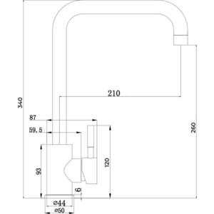 Смеситель для кухни Wellinox WIX 206 Inox нержавеющая сталь