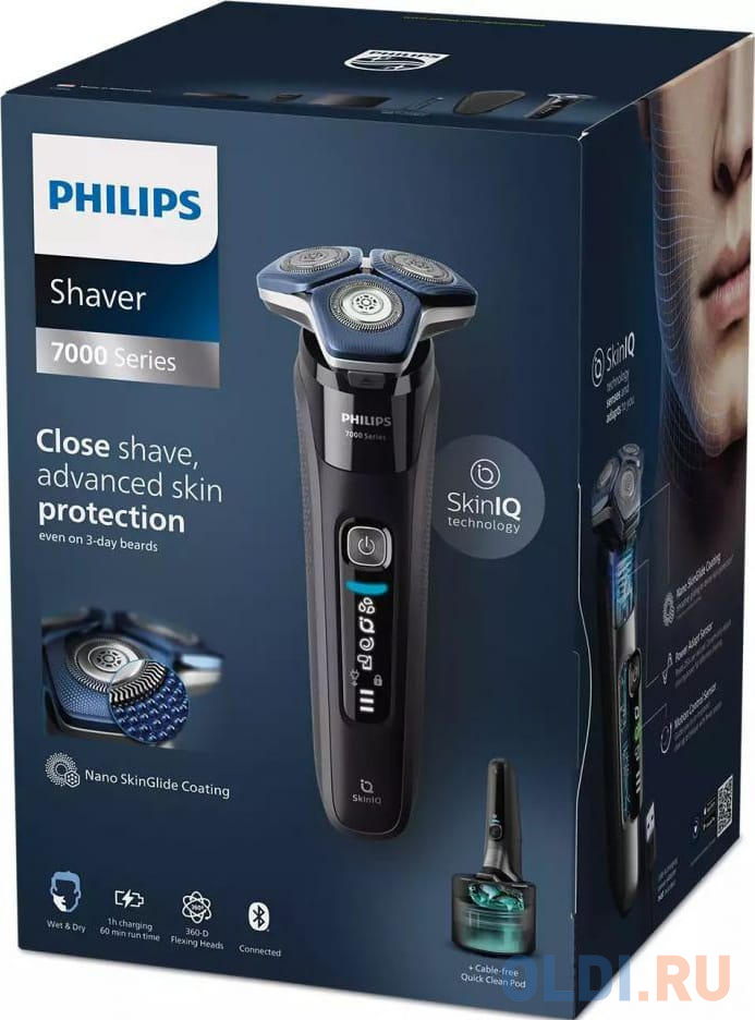 Бритва роторная Philips S7886/58 реж.эл.:3 питан.:аккум. черный