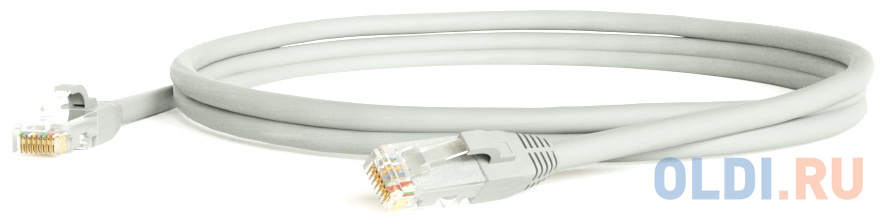 Патч-корд UTP 6 категории 1м Hyperline PC-LPM-UTP-RJ45-RJ45-C6-1M-LSZH-GY LSZH серый