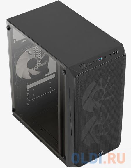 Корпус microATX Aerocool Cs-107-A-BK-v2 Без БП чёрный