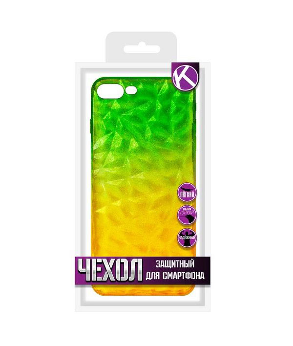 Чехол Krutoff для iPhone 7 Plus / 8 Plus Crystal Silicone Yellow-Green 12194 в Москвe