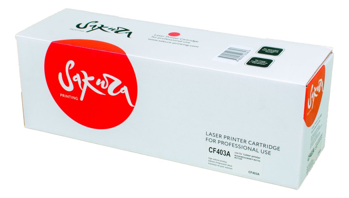 Картридж SAKURA CF403A для HP, пурпурный, 1400 к. LJ M252n/LJ M252dn/MFP-277dw/MFP-277n