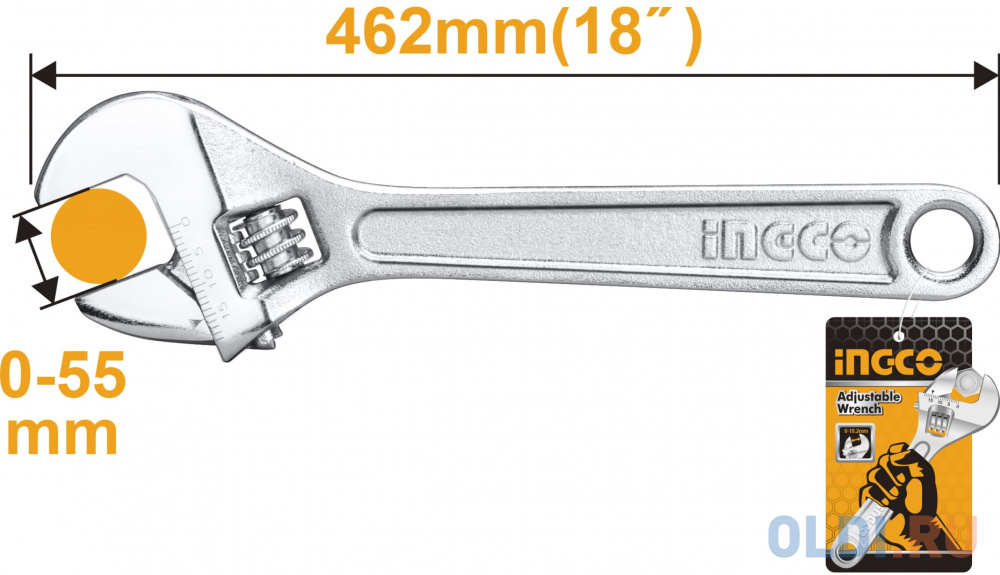 Ключ разводной 450 мм INGCO HADW131182 в Москвe