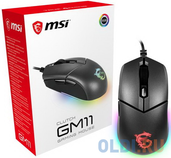 Мышь проводная MSI Clutch GM11 чёрный USB