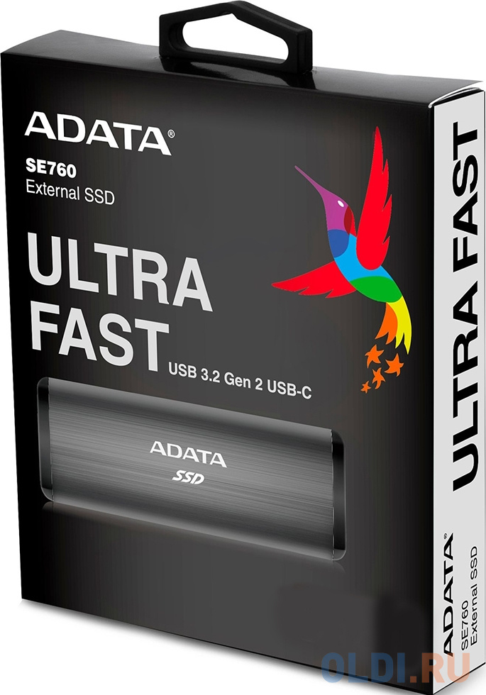 Внешний SSD диск 1.8" 2 Tb USB 3.2 Gen 2 A-Data SE760 Black External черный ASE760-2TU32G2-CBK