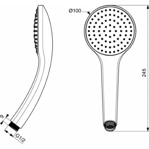 Ручной душ Ideal Standard Idealrain Soft M1 черный шелк (B9402XG)