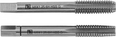 Набор метчиков Thorvik T-COMBO MT81S2, предметов в наборе: 2 шт., двухпроходных ручных универсальных М8х1.0, пенал (52816)