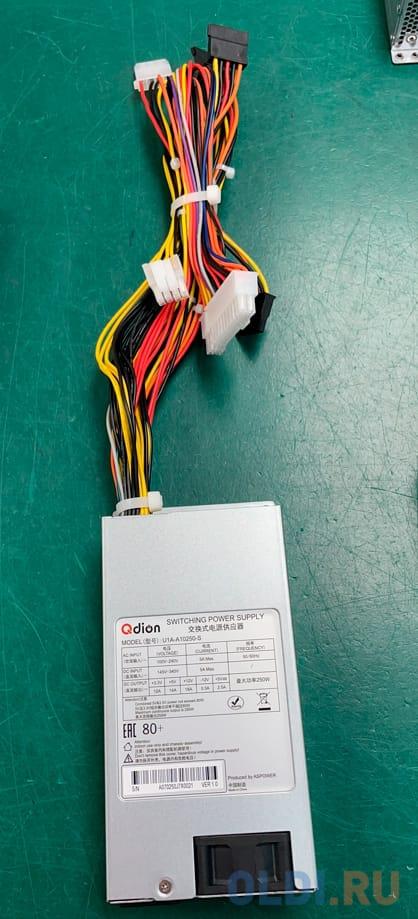 Блок питания серверный/ Server power supply Qdion Model U1A-A10250-S P/N:99SAA10250I1170111 1U Flex PSU 250W Efficiency 80+, Cable connector: C14 в Москвe