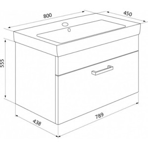 Тумба под раковину IDDIS Mirro 80 белый/дерево (MIR80W0i95)