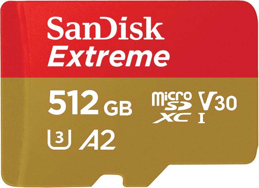 Карта памяти SanDisk microSD Extreme Class10 512Gb (SDSQXA1-512G-GN6MA) + adapter