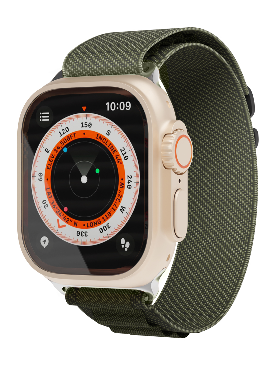 Ремешок нейлоновый Extreme Band VLP для Apple Watch 42/44/45/49mm, темно-зеленый в Москвe