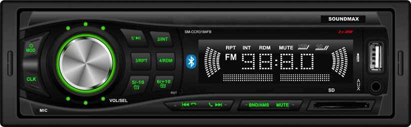 Автомагнитола Soundmax SM-CCR3184FB (sm-ccr3184fb(черный)\g)