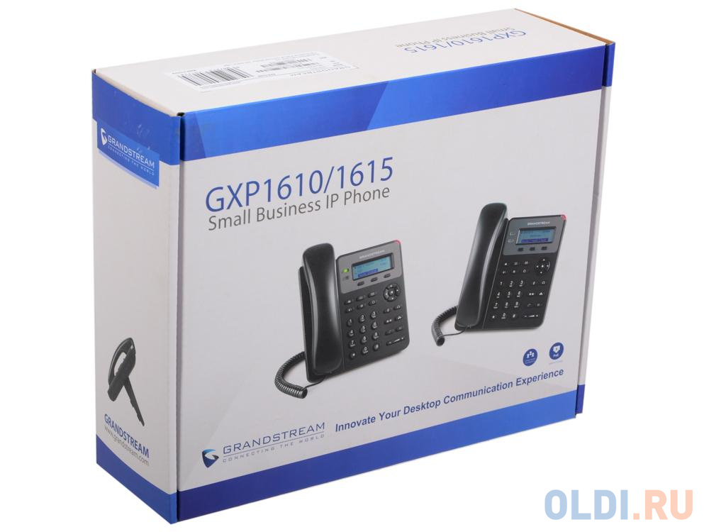Телефон IP Grandstream GXP-1610 2 линии 1 SIP-аккаунт 2x10/100Mbps LCD (Аналог телефона VoIP Yealink SIP-T19 E2, 1 линия)