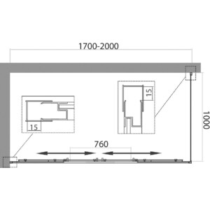 Душевой уголок BelBagno Unique AH-21 200-170х100 прозрачный, хром (UNIQUE-AH-21-170/200-100-C-Cr) в Москвe