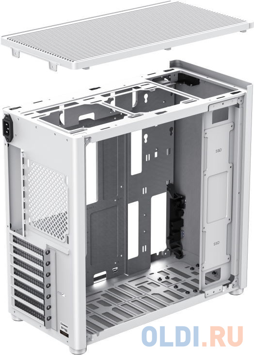 Компьютерный корпус, без блока питания ATX/ Gamemax Spark Pro Full White ATX case, white, w/o PSU, w/1xUSB3.0+1xType-C, 1xCombo Audio