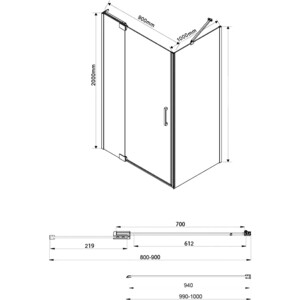 Душевой уголок Vincea Extra VSR-1E 90-80x100 прозрачный, хром (VSR-1E809010CL) в Москвe