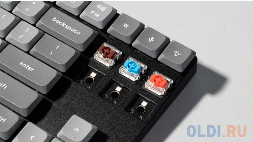 Беспроводная механическая ультратонкая клавиатура QMK Keychron K1 Max, 87 клавиш, White LED подсветка, Gateron Red Switch