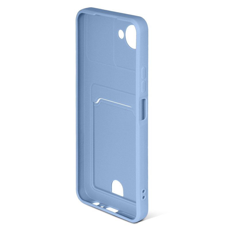 Чехол DF для Realme C30 Silicone с отделением для карты Gray-Blue rmCardCase-01 в Москвe