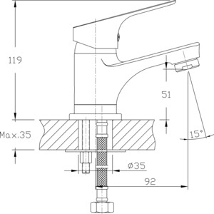 Смеситель для раковины Orange Berti (M17-021cr)